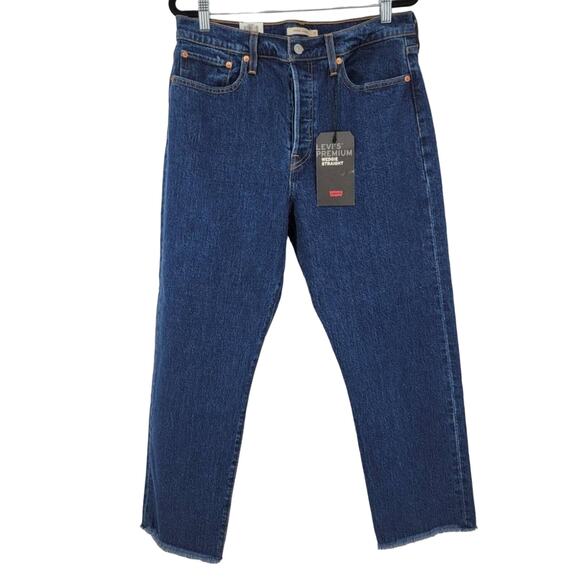 Levi’s High Rise Dark Wash Button Fly Wedgie Straight Jeans NWT Size 31 - Picture 2 of 8